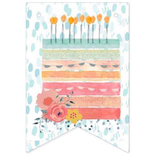 Bannière du drapeau de fête d'anniversaire de turq (Premier drapeau)