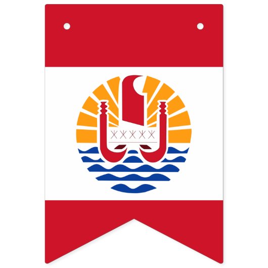 Bannière du drapeau de la Polynésie française (Deuxième drapeau)
