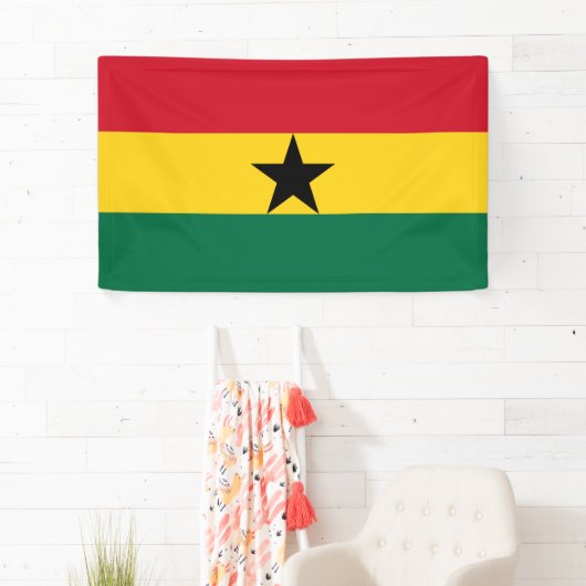Bannière du drapeau du Ghana (En situation)
