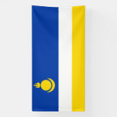 Bannière du drapeau patriotique de Bouriatie (Verticale)