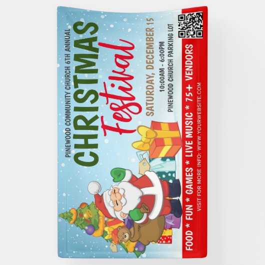 Bannière du Festival de Noël (Vertical)