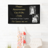 Bannière du Joyeux Anniversaire Noir et Or (En situation)