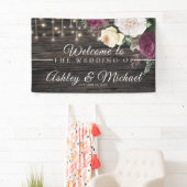 Bannière du mariage rustique en bois (En situation)