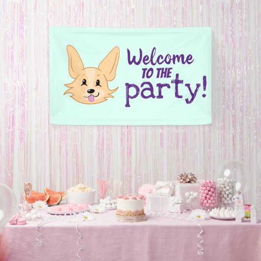 Bannière du parti Cute Corgi (Fête)