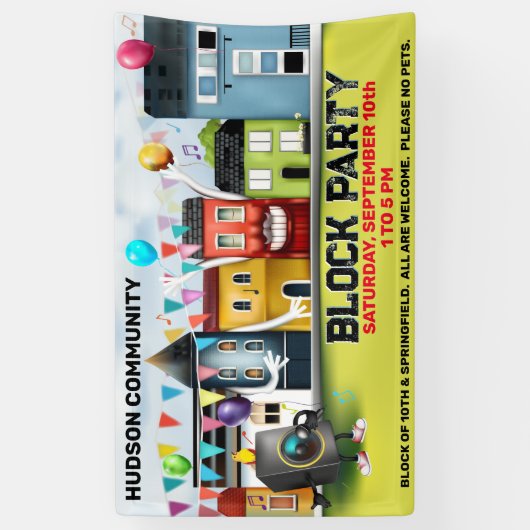 Bannière du parti de bloc de quartier (Vertical)