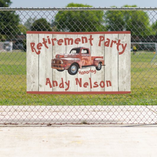 Bannière du parti de retraite rustique (En situation)