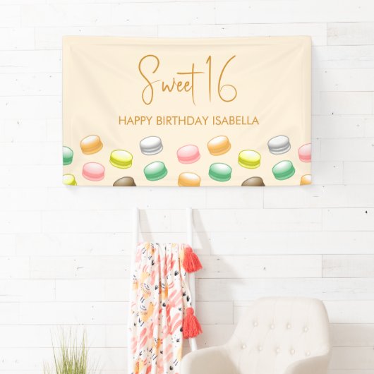 Bannière du parti Macarons Sweet 16 (En situation)