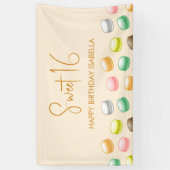 Bannière du parti Macarons Sweet 16 (Vertical)