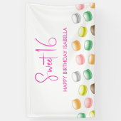 Bannière du parti Macarons Sweet 16 (Vertical)