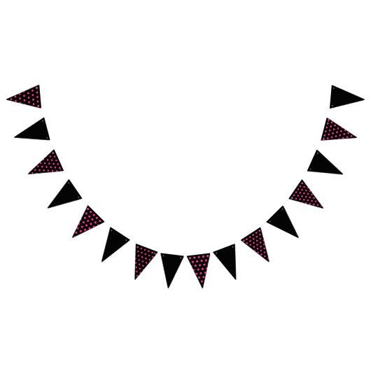 Bannière du Polka Dot Party (noir et rose néon) (Tout)
