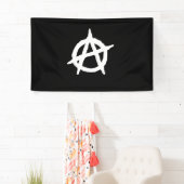 Bannière du symbole anarchiste (En situation)