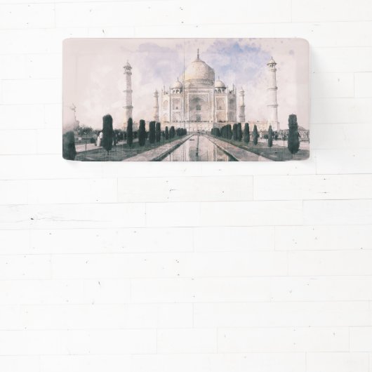 Bannière du Taj Mahal Inde – Élégante Art Indien (Insitu)