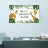 Bannière d'un anniversaire sauvage Safari Jungle A (Salon professionnel)