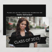 Bannière Ebony Grunge 2013 Grad Invitation (Devant / Derrière)