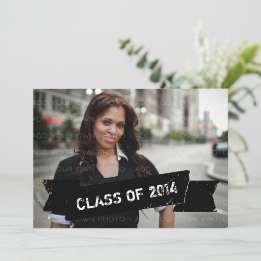 Bannière Ebony Grunge Grad Invitation (Debout devant)