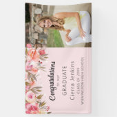 Bannière élégante à cordes florales rose (Vertical)