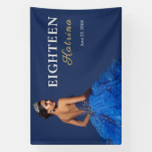 Bannière élégante bleu marine 18ème (Verticale)