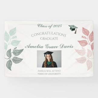 Bannière élégante de graduation botanique