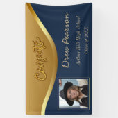 Bannière élégante de la marine et de la photo bleu (Vertical)