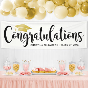 Bannière élégante de remise de diplômes en or Féli