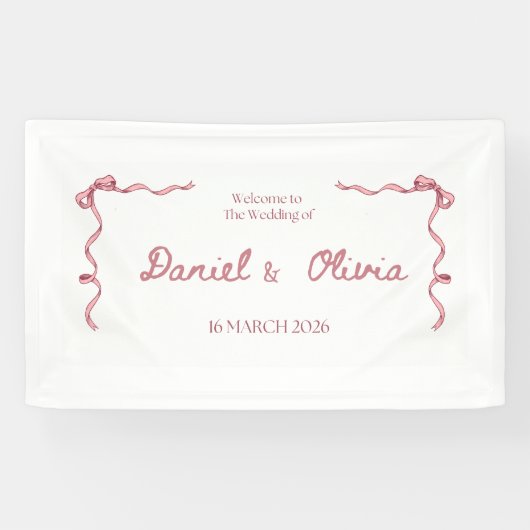 Bannière élégante d'invitation de mariage – Ruban (Horizontal)