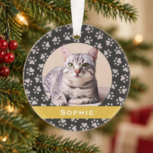 Bannière élégante en or Photo de chat Empreinte de