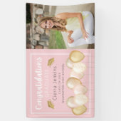 Bannière élégante Soft Pink Gold Photo Graduation (Vertical)