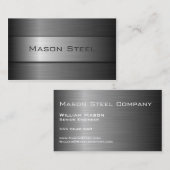 Bannière en acier inoxydable noir, Carte de visite (Devant / Derrière)