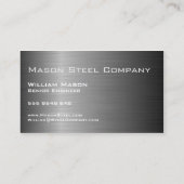 Bannière en acier inoxydable noir, Carte de visite (Dos)