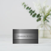 Bannière en acier inoxydable noir, Carte de visite (Debout devant)