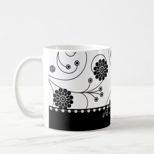 Bannière en fleur d'ébène Café Mug (Gauche)