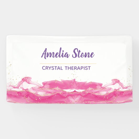 Bannière en marbre rose et or (Horizontal)