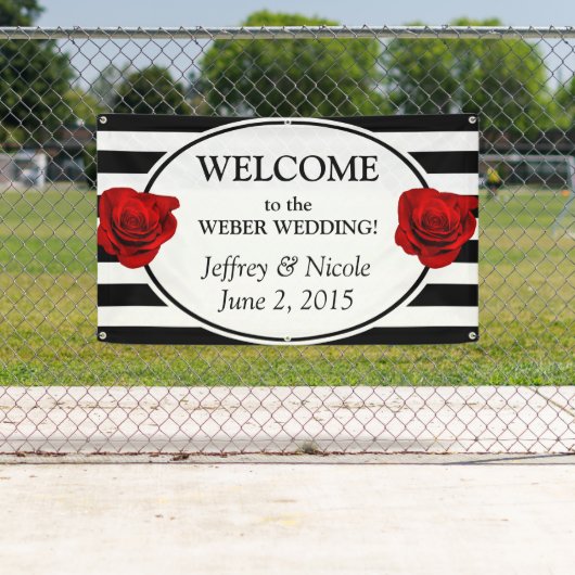 Bannière en noir et blanc avec bannière Mariage Ro (En situation)