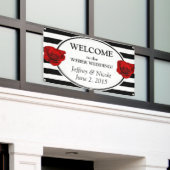 Bannière en noir et blanc avec bannière Mariage Ro (Bâtiment extérieur)