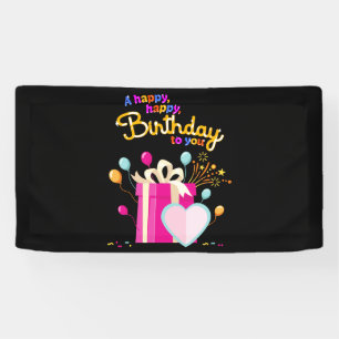 Bannière en vinyle 1,6 x 3 Joyeux Anniversaire