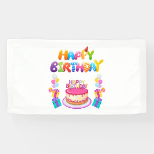 Bannière en vinyle 1,6x3 Joyeux Anniversaire Confe