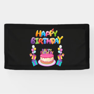 Bannière en vinyle 1,6x3 Joyeux Anniversaire Confe