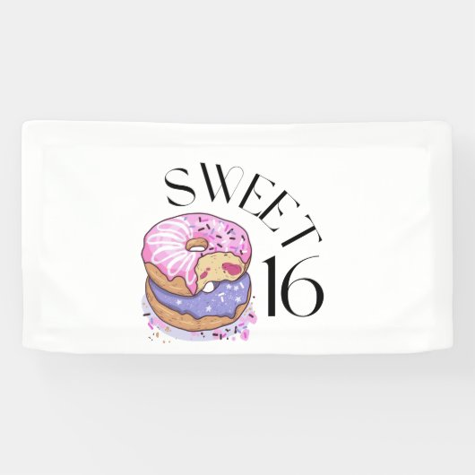 Bannière en vinyle 1,6x3 Sweet 16 (Horizontal)