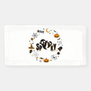 Bannière en vinyle 2x1 Fantôme effrayant d'Hallowe