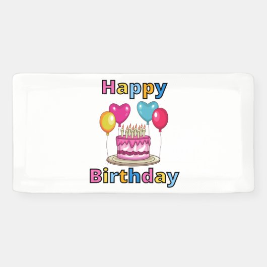 Bannière en vinyle 2x1 Joyeux Anniversaire (Horizontal)