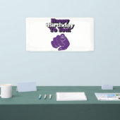 Bannière en vinyle 2x1 violet "Joyeux Anniversaire (Salon professionnel)