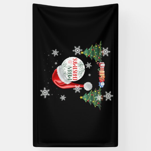 Bannière en vinyle 3x5 Collection Joyeux Noël neig (Vertical)