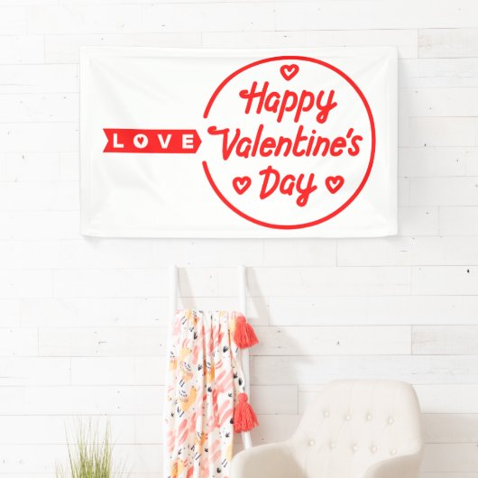 Bannière en vinyle 3x5 Joyeuse Saint-Valentin Amou (En situation)