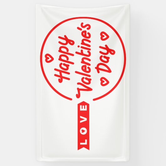 Bannière en vinyle 3x5 Joyeuse Saint-Valentin Amou (Vertical)