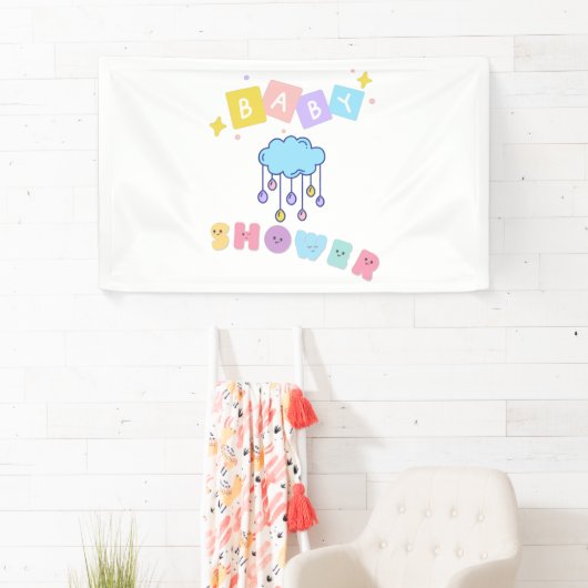 Bannière en vinyle 3x5 pour Baby Shower (En situation)