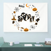 Bannière en vinyle 4x6 Fantôme effrayant d'Hallowe (Salon professionnel)
