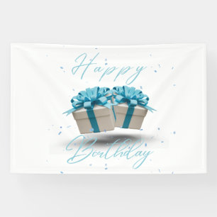 Bannière en vinyle 4x6 Joyeux Anniversaire Bébé Bl