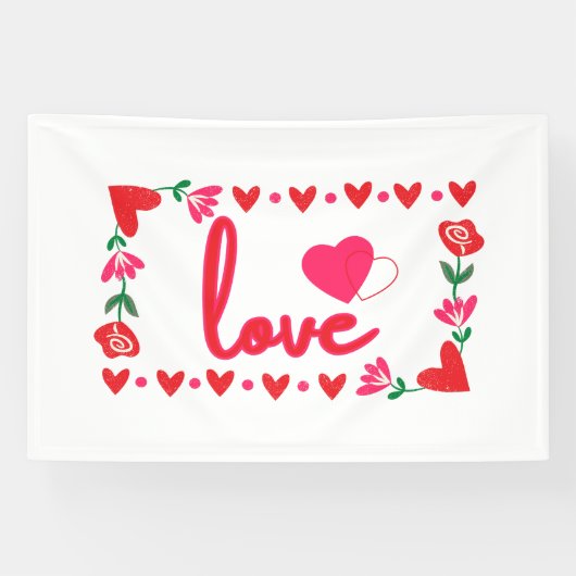 Bannière en vinyle 4x6 pour la Saint-Valentin Amou (Horizontal)