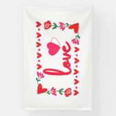 Bannière en vinyle 4x6 pour la Saint-Valentin Amou (Verticale)