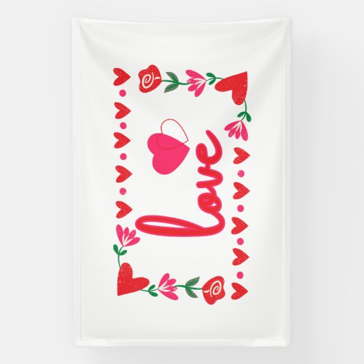 Bannière en vinyle 4x6 pour la Saint-Valentin Amou (Verticale)